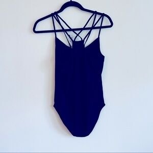 EXPRESS Black Criscross Strap Bodysuit NWT